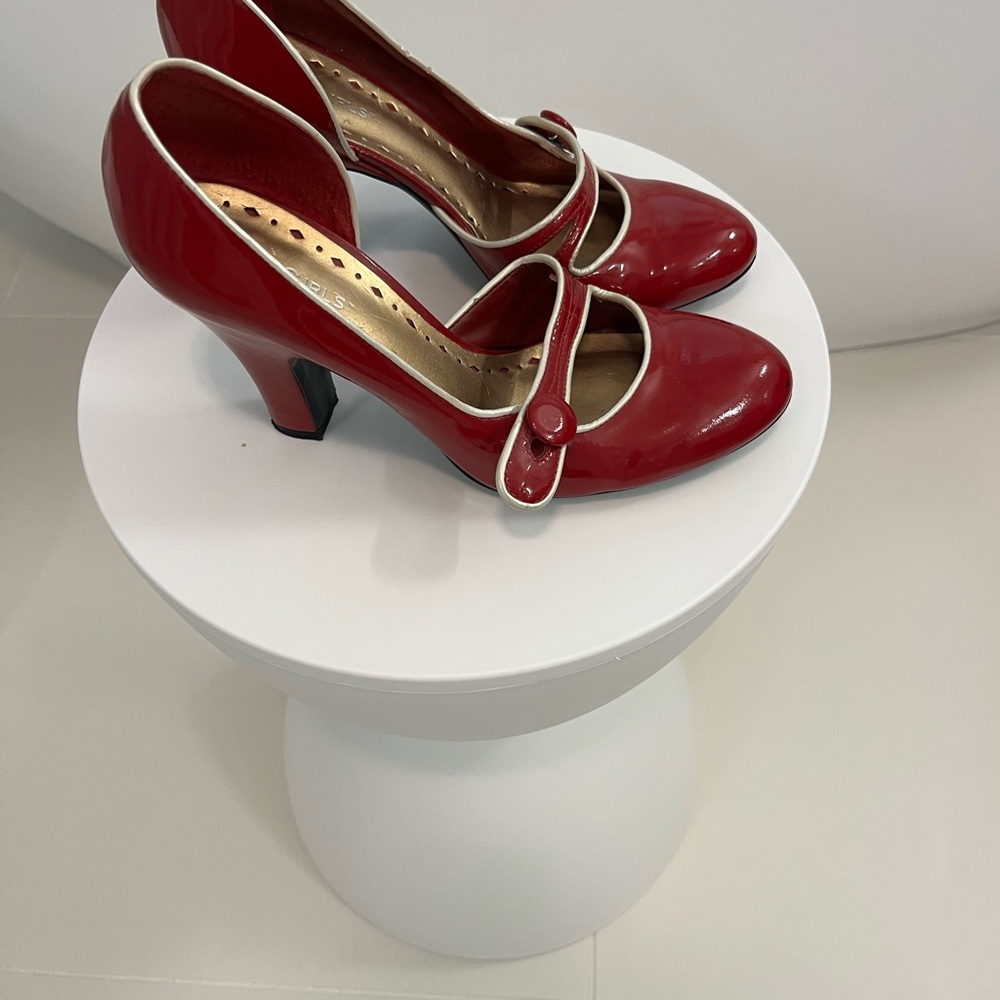 BCBGirls Red Patent Mary Jane Heels